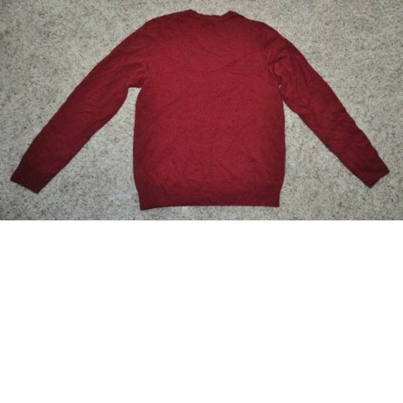 Mens Wool Blend Sweater Apt 9 Red Dogwood Small Merino V-Neck Long Sleeves - Picture 3 of 3
